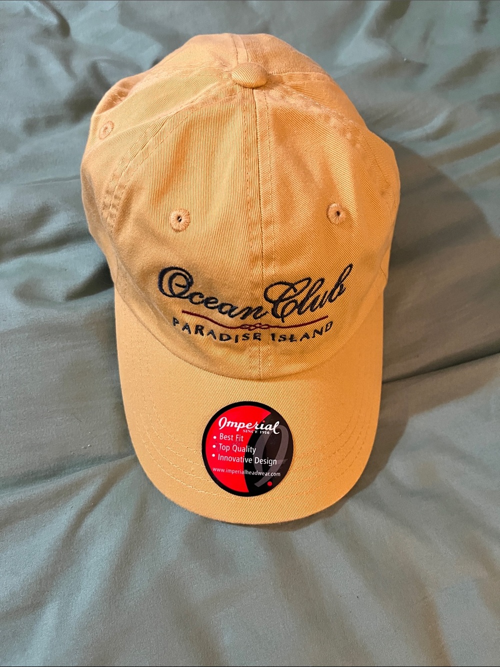 Ocean Club Paradise Island Embroidered Cap - Mustard Yellow